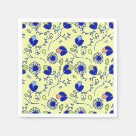 Patrón boho floral スタンダードカクテルナプキン