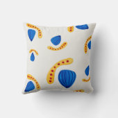 Patrón boho  pintado a mano amarillo y azul クッション (裏面)