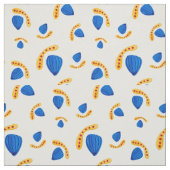 Patrón boho  pintado a mano amarillo y azul ファブリック (見本)