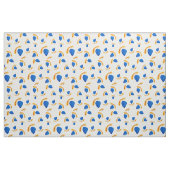 Patrón boho  pintado a mano amarillo y azul ファブリック (ファットクウォーター)