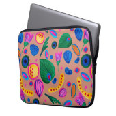 Patrón boho pintado a mano terracota ラップトップスリーブ (正面左)