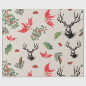 Patrón botánico de Navidad ラッピングペーパー (フラット)
