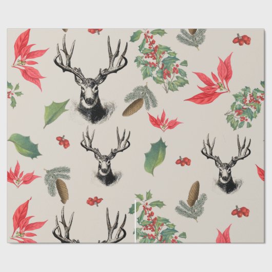 Patrón botánico de Navidad ラッピングペーパー (シーム)