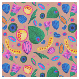 Patrón cozy boho terracota  ファブリック