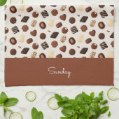 Patrón de caramelos de chocolate キッチンタオル (折り畳み)