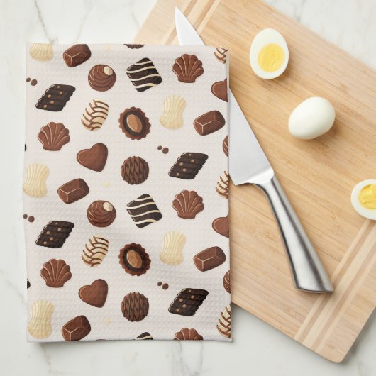 Patrón de caramelos de chocolate キッチンタオル (四つ折り)