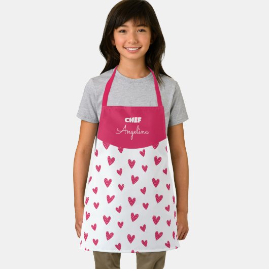 Patrón de corazones con puntos blancos エプロン (インサイチュ)