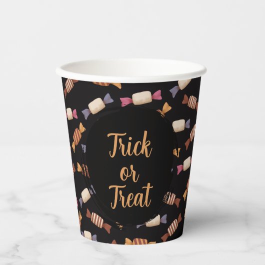 patrón de diseño de dulces de halloween 紙コップ (正面)