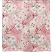 Patrón de flor sakura rosado シャワーカーテン (正面)