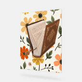 patron de flores y libros groovy アクリルサイン (傾斜)