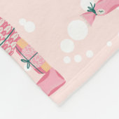 Patrón de Regalos Navideños en Rosa y Verde Pastel フリースブランケット (角)