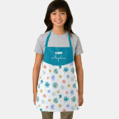 Patrón de verano con estrellas y hojas tropicales エプロン (インサイチュ)