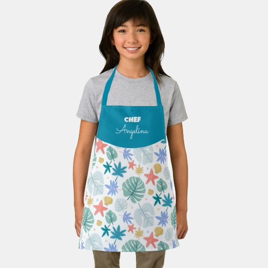 Patrón de verano con hojas tropicales エプロン (インサイチュ)