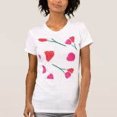 Patrón flores rosa y naranja en acuarela tシャツ (正面)