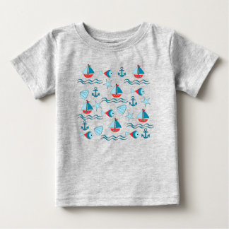 patrón naútico ベビーTシャツ