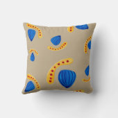 Patrón pintado a mano boho tono tierra クッション (裏面)