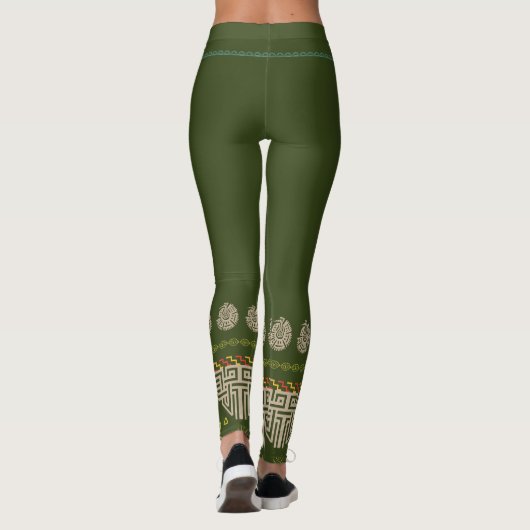 Patrón Tribal Étnico y Cultural | Boho Chic yoga レギンス (裏面)