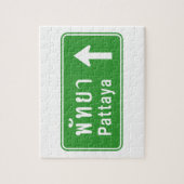 Pattaya Ahead ⚠ Thai Highway Traffic Sign ⚠ ジグソーパズル (縦)