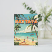 Pattaya Beach Thailand Travel ポストカード (スタンド正面)