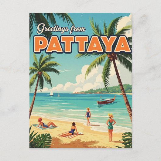 Pattaya Beach Thailand Travel ポストカード (正面)