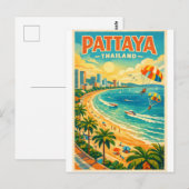 Pattaya, Thailand, in a vibrant retro ポストカード (正面/裏面)