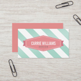 PATTERNコーモダンルストライプのレトロロゴミント 名刺