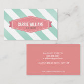 PATTERNコーモダンルストライプのレトロロゴミント 名刺 (正面/裏面)