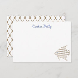 Pattern エレガント Angel Fishノートカーパーソナライズされたド サンキューカード