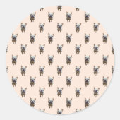 pattern_1_フランスのbulldog_1 ラウンドシール (正面)