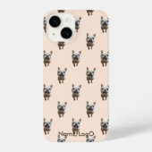 pattern_1_bulldog_フランスの1 iPhoneケース iPhone 14ケース (裏面)