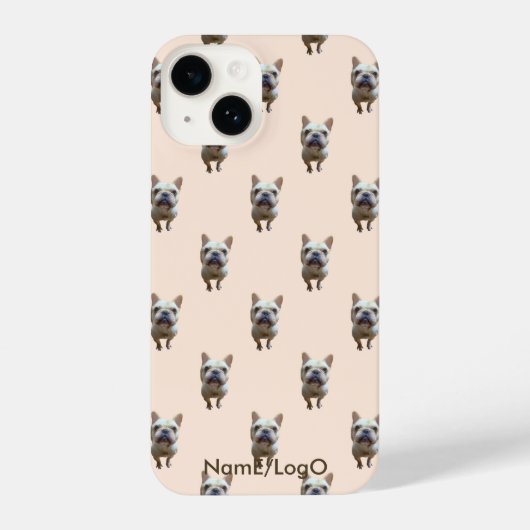 pattern_1_bulldog_フランスの1 iPhoneケース iPhone 14ケース (裏面)