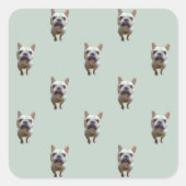 pattern_2_フランスのbulldog_2 スクエアシール (正面)