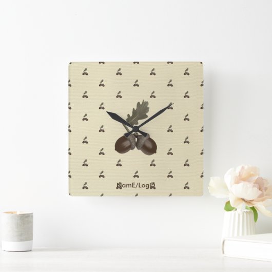pattern_3_acorn_1 スクエア壁時計 (ホーム)