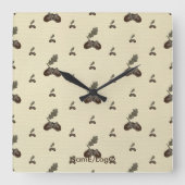pattern_4_acorn_2 スクエア壁時計 (正面)