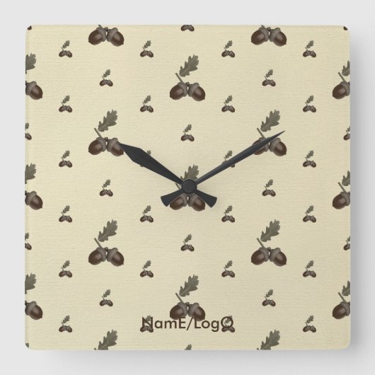 pattern_4_acorn_2 スクエア壁時計 (正面)