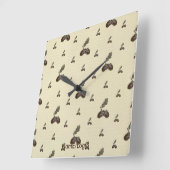 pattern_4_acorn_2 スクエア壁時計 (傾斜)