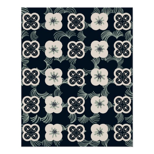 pattern_5_flower_1光沢ポスター ポスター (正面)