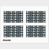 pattern_5_flower_1 長方形シール (シート)