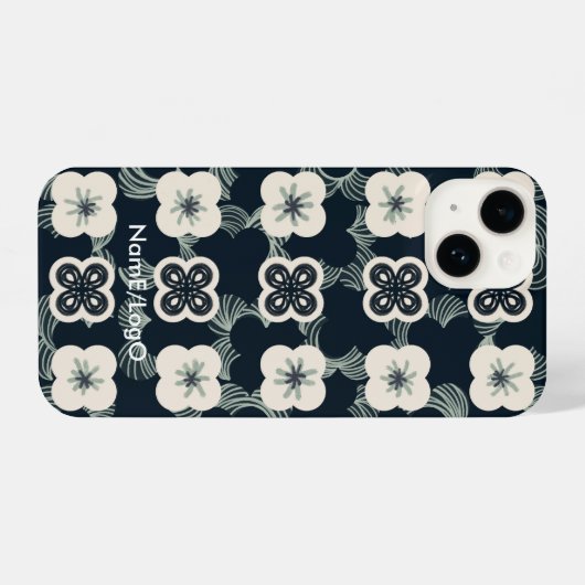 pattern_5_flower_1 iPhoneケース iPhone 14ケース (裏面横)