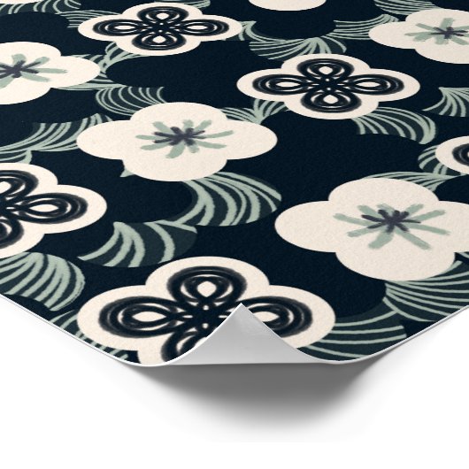 pattern_5_flower_1 matte poster ポスター (角)