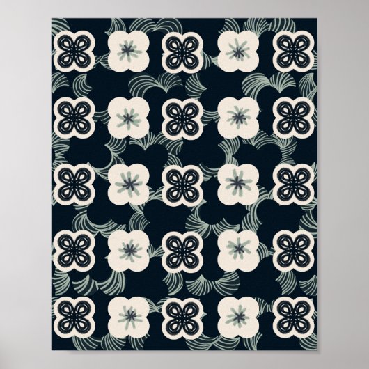 pattern_5_flower_1 matte poster ポスター (正面)