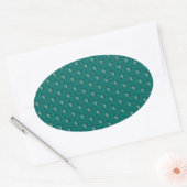 pattern_6_ducks、女の子の友達 楕円形シール (封筒)