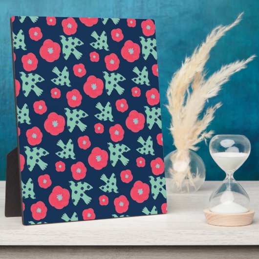 pattern_7_camelliaおよびbird_1 フォトプラーク (側面)