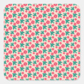 pattern_8_camelliaおよびbird_2 スクエアシール (正面)