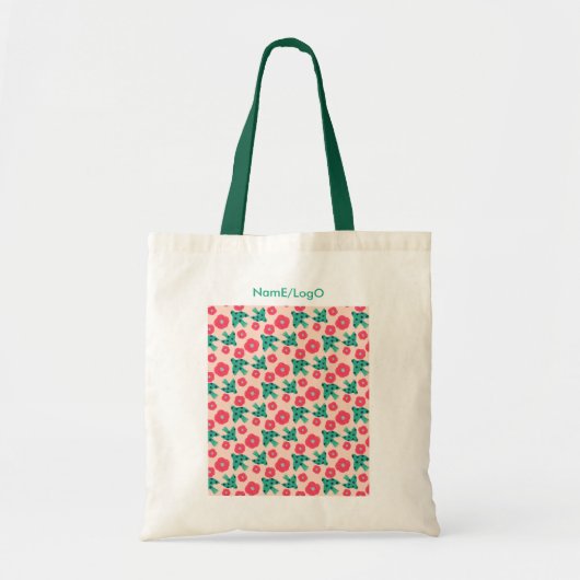 pattern_8_camelliaおよびbird_2 トートバッグ (正面)