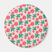 pattern_8_camelliaおよびbird_2 マグネット (正面)