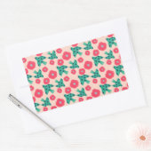 pattern_8_camelliaおよびbird_2 長方形シール (封筒)