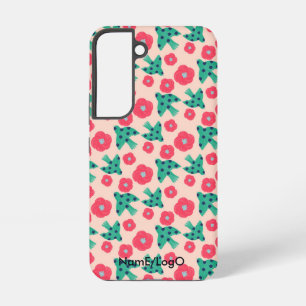 pattern_8_camelliaおよびbird_2 samsung galaxy s22ケース