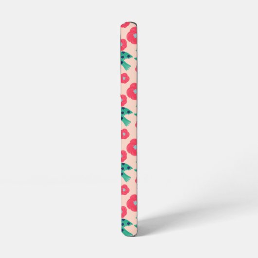 pattern_8_camelliaおよびbird_2 samsung galaxyケース (左側面)