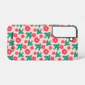 pattern_8_camelliaおよびbird_2 samsung galaxyケース (裏面横)